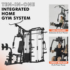 Smith Machine Power Cage, Multi-Function Home Gym System with Cable Crossover, 121LB Weight Stack
