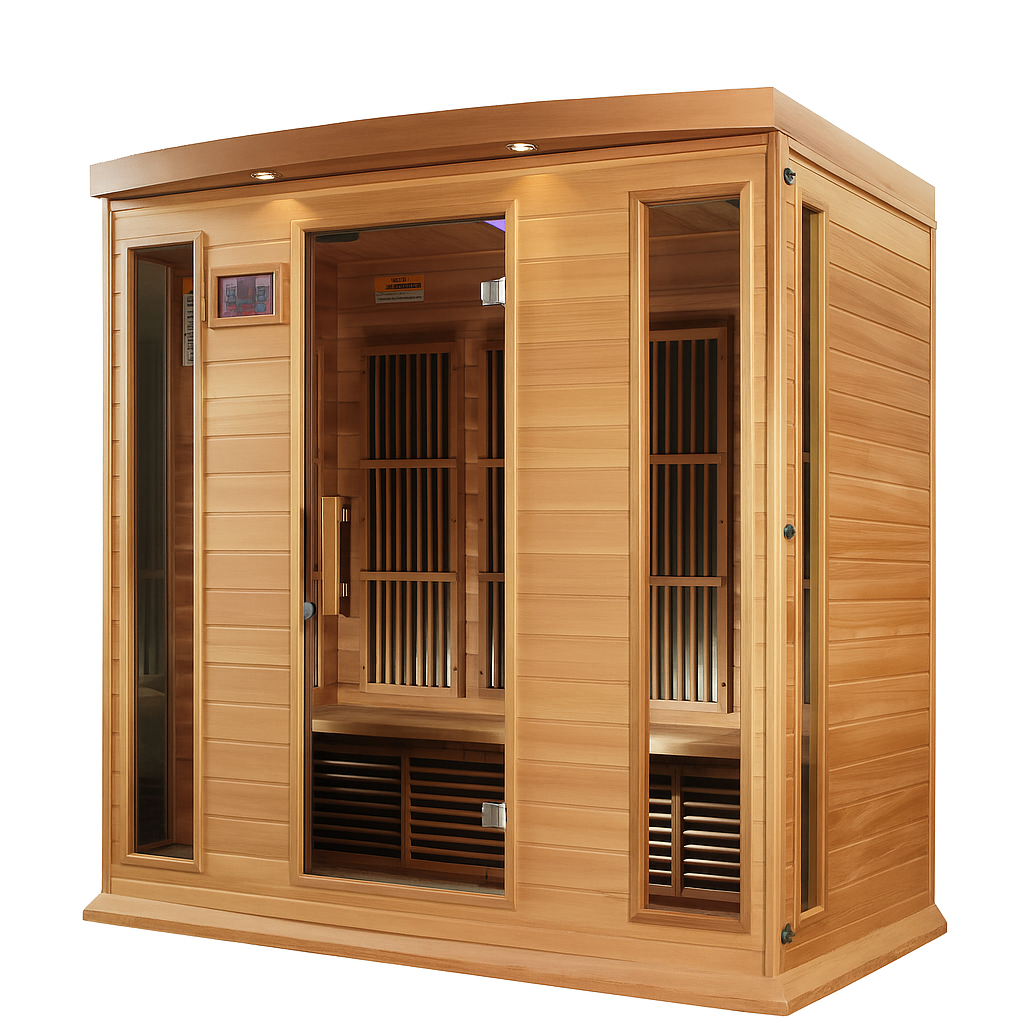 Maxxus 4 - Person Bluetooth Compatible FAR Infrared Sauna in Hemlock