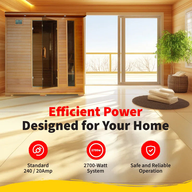 6-Person Cedar Infrared Sauna with 10 Carbon Heaters